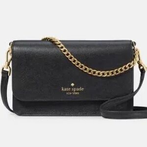 Kate Spade Black Crossbody Bag with Gold Chain